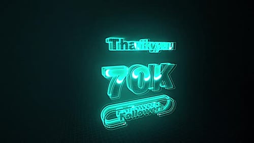 Neon Glowing 3D Text for Social Media Followers Milestone
