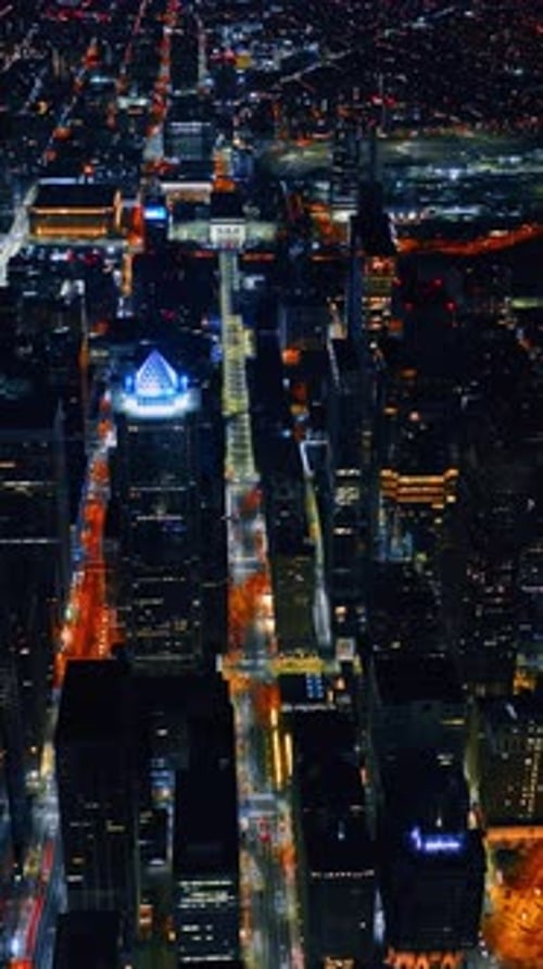 Immense panorama of a stunning city with billions of lights. Scenery of Philadelphia, Pennsylvania