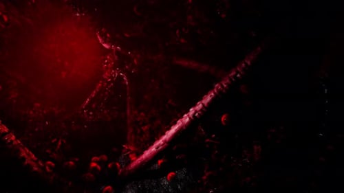 Voodoo-Horror mit roten Tentakeln