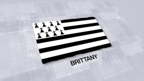 Brittany Flag Presentation Displayed On Modern Clean White Background