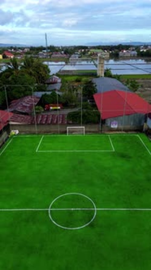 Aerial view of Mini Football field, soccer