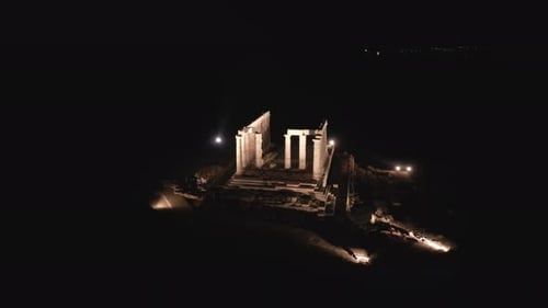 Vidéo aérienne du temple de Poséidon à Sonio, Grèce
