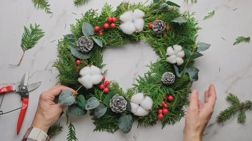 Creating a Christmas Wreath with Natural Materials