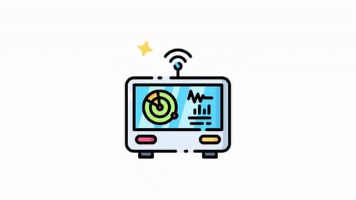 Ikonenanimation von Radar mit einer WLAN-Antenne.