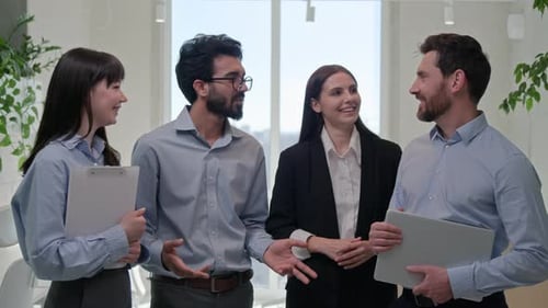 Successful Business Team Portrait Diverse Office Coworkers Multiracial Colleagues Group of