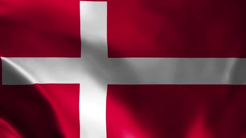 Realistic Waving Danish Flag Background Animation