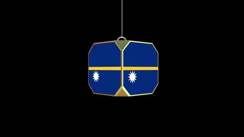 Nauru Flag Elegant 3D Shatter Reveal Lantern Animation