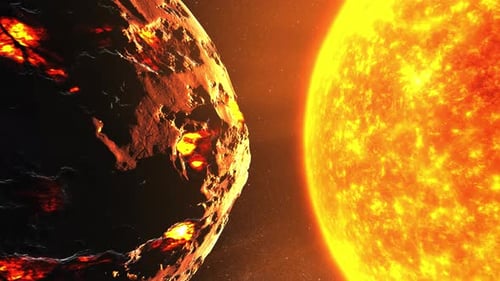 Dying Alien Planet close to red giant sun
