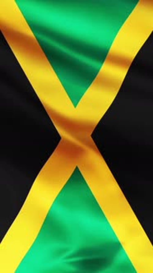 Realistic Waving Jamaica Flag Vertical Loop