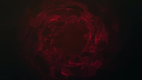 Abstract red geometric network animation with data points