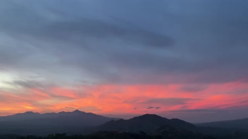 Dramatic Sunrise over Mountains Landscape at Golden Hour