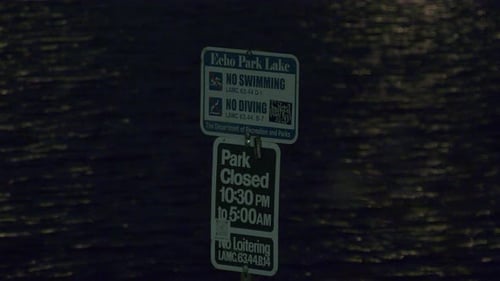 Echo Park Lake Signage - Establishing Shot