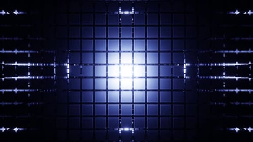 Cubic Wall Elevator With Vertical Lights Vj Loop Background