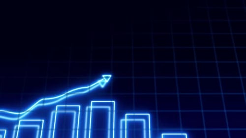 Digital Neon Business Growth Graph Animation