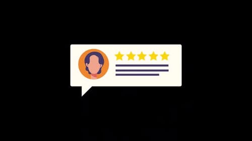 Animated Flat Design User Review and Star Rating