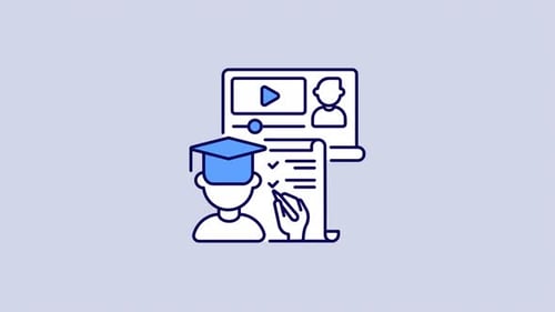 Animated Education Icon to Detailed Flat Design Illustration
