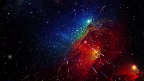Durch Sternenfelder im Weltraum fliegen