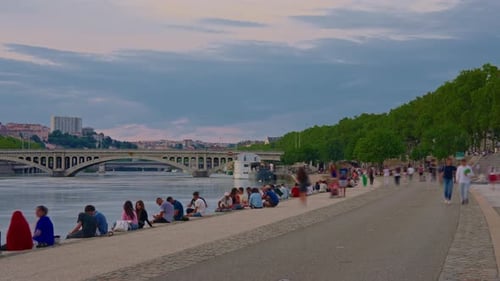 Bastille Day Celebration in France The Main Holiday of France Fireworks in the Sky Night Time Lapse