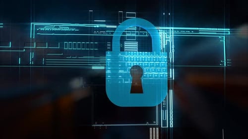 Vidéo animée 4K 3D sur les informations sur les verrous de sécurité