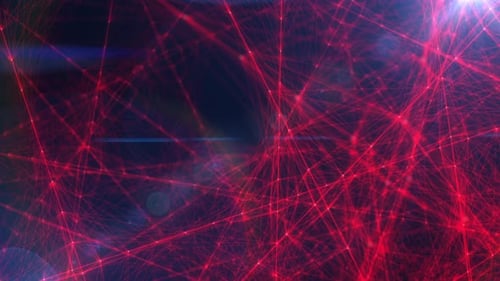 Animated Red Digital Network Lines Background Loop