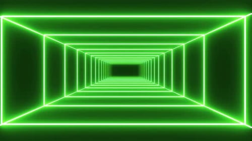 Schleifengrüner Neontunnel-Hintergrund
