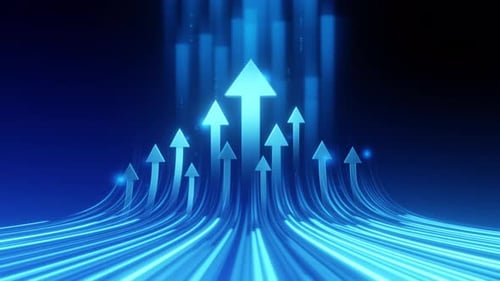 Upward Arrows with Blue Background