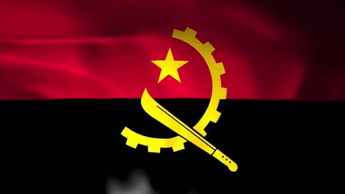 Angola National Flag Waving Seamless Loop
