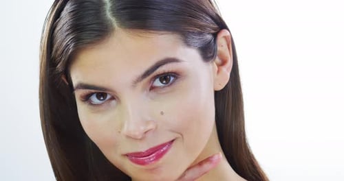 4k video footage of an attractive young woman posing in studio