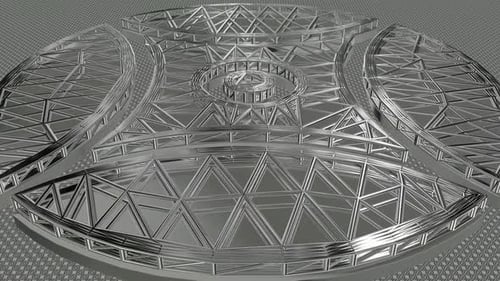 Background with Motion over Silver Wireframes of Shapes, Reflection, Exclusive, Figures, 3D Render
