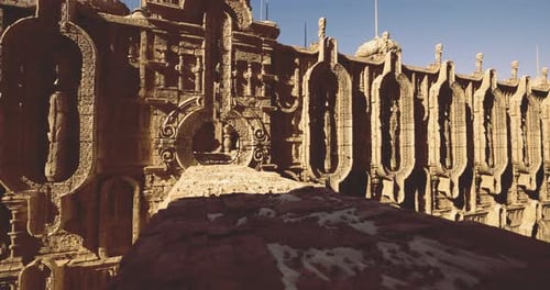 Ancient Temple Ruins Showcase Intricate Carvings and Architectural Features