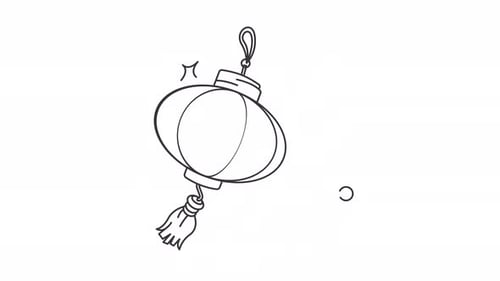Hand Drawn Chinese Lantern Sketch Animation for Festivities