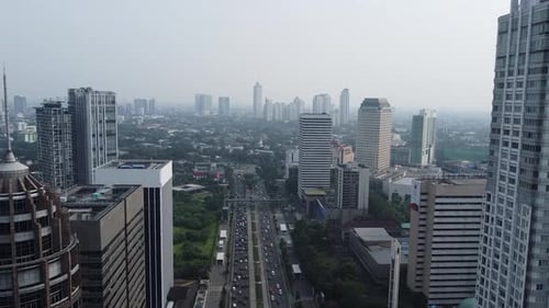 Aerial view of Cityscape Jakarta