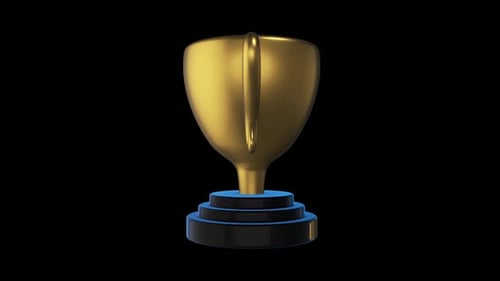 Yellow Trophy Cup With Two Handles