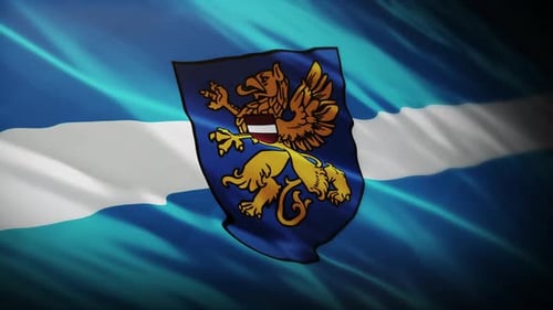 Animated Waving Flag Background with Heraldic Shield