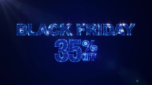 Black Friday 35% Off Glittery Sale Animation