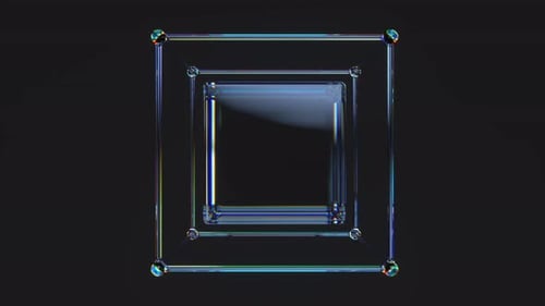 Rotating Glass Atom Array Cube with Iridescent Dispersion 4K Loop