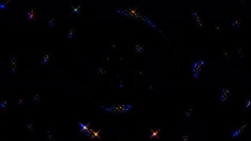 Abstract background moving stripes and flashing with shining light dots. Animation with circles