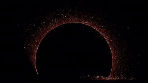 Fiery Particle Energy Arc Transition Reveal Animation