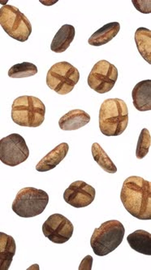 Vertical Round Rye Bread Floating Loop on White