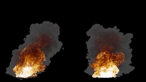 Two Realistic Fire and Smoke Elements
