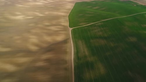 Aerial View of Agricultural Fields and Farmland