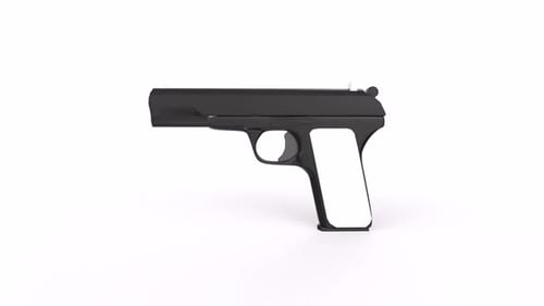 Drehbare Schlaufe für 3D-Objekte mit Handfeuerwaffe