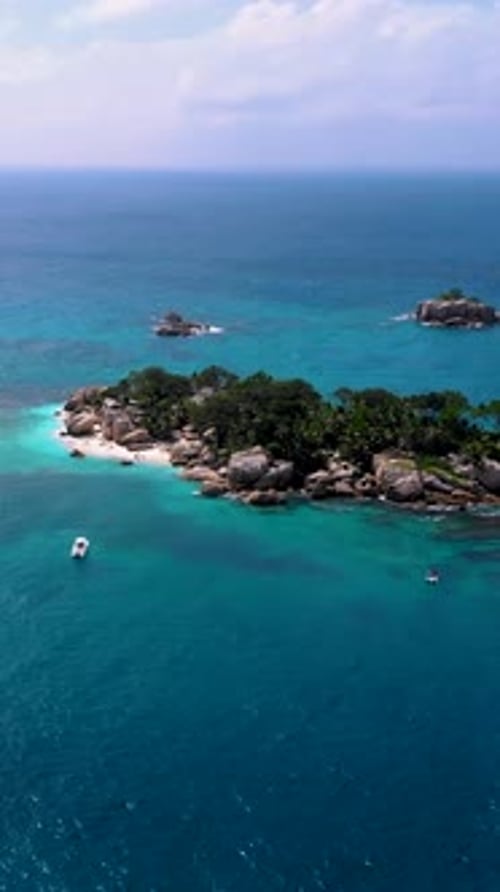 Tropical Island at the Seychelles Drone View Island Seychelles Coco Island Seychelles
