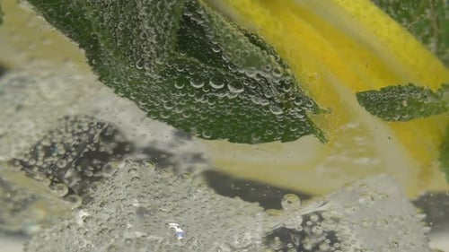 Refreshing Drink With Lemon, Mint, and Ice
