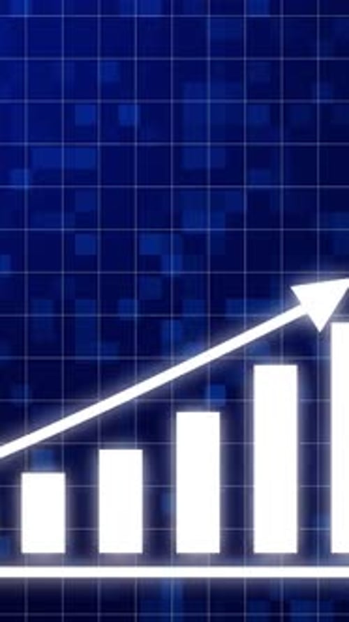Growing Vertical Bar Graph Animation for Business Success