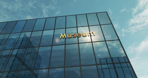 Conceito de construção de vidro de museu