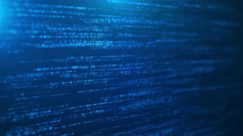 Futuristic Blue Binary Code Data Stream Background Animation