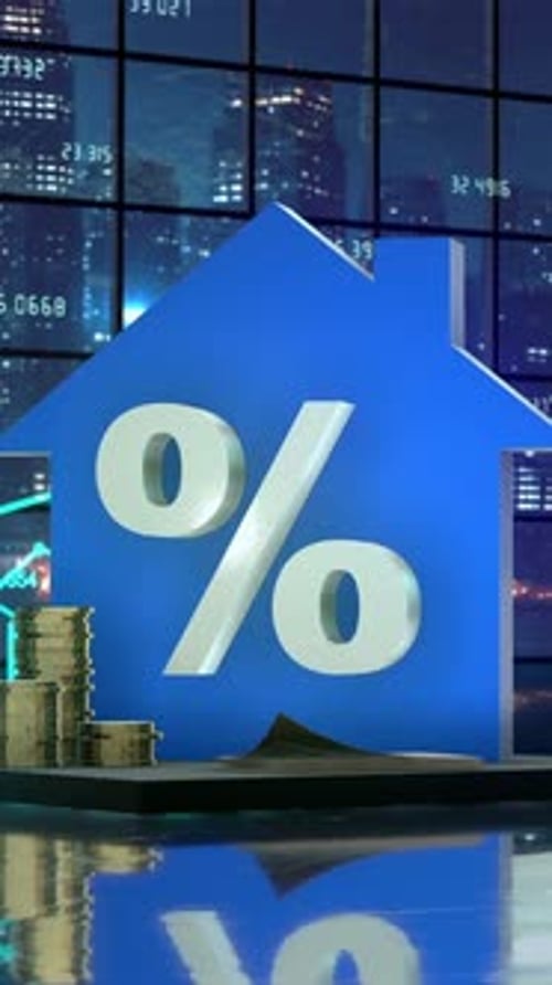 Real Estate Interest Rate House Percentage Vertical Loop