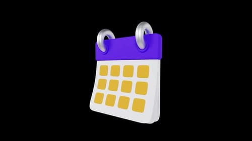 3D Calendar Event Icon Loop