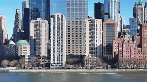 New York Skyline At Manhattan In New York United States.